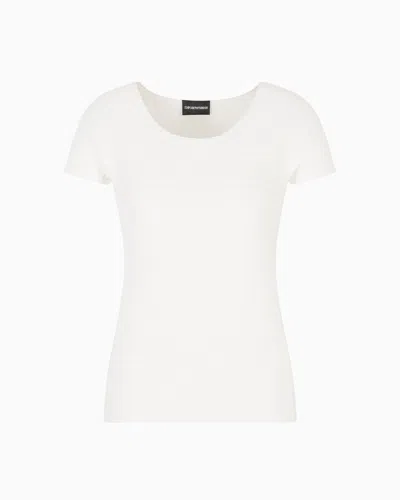 Emporio Armani T-shirt En Jersey Effet Gaufré In White