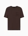 Emporio Armani T-shirt En Lin Avec Écusson Aigle Brodé In Brown