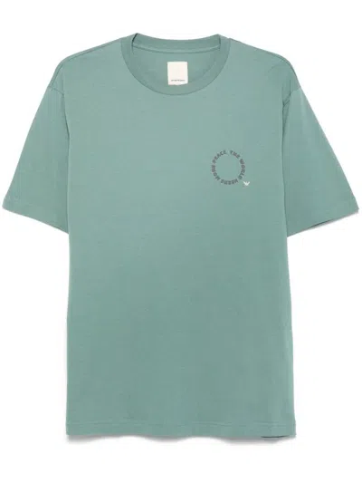 Emporio Armani T-shirt In F9049 Stormy Sea World Needs Peace