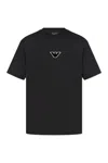 Emporio Armani Logo-embroidered T-shirt In Black