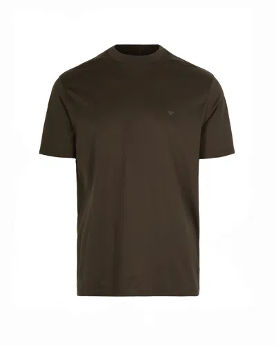 Emporio Armani T-shirt Girocollo Marrone In Brown