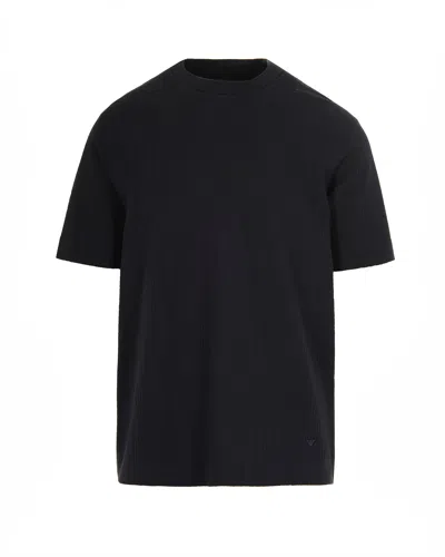 Emporio Armani T-shirt In Cotone Blu Navy In Black