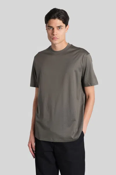 Emporio Armani T-shirt In Green Wool And Polyester In Gray