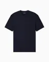 Emporio Armani T-shirt In Jacquard Jersey With All-over Lettering In Blue