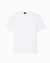 Emporio Armani T-shirt In Jacquard Jersey With All-over Lettering In White