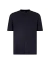 Emporio Armani T-shirt In Jersey Jacquard Blu In Blue