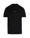 Emporio Armani T-shirt In Jersey Misto Lyocell Con Logo Effetto 3d In Black