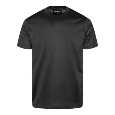 Emporio Armani T-shirt In Tencel Blend Jersey In Black