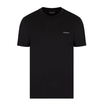 Emporio Armani Logo Printed Crewneck T-shirt In Black