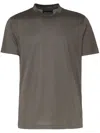 Emporio Armani T-shirt In Green Wool And Polyester In Marrone