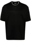Emporio Armani Navy Logo Embroidered T-shirt In Nero