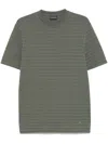 Emporio Armani Striped T-shirt In Verde