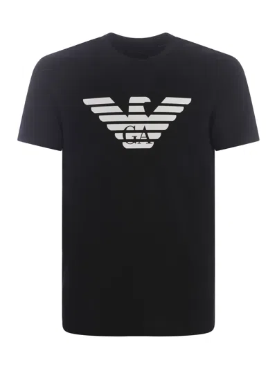 Emporio Armani Eagle-logo T-shirt In Blue