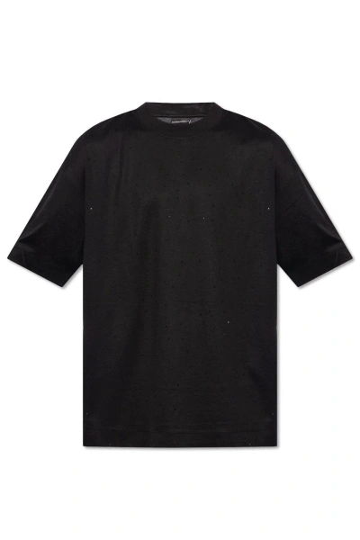 Emporio Armani T-shirt With Crystals In Black