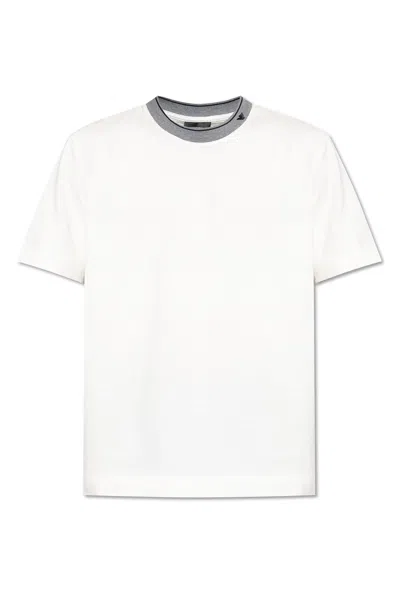 Emporio Armani T-shirt With Embroidered Logo In Snow White