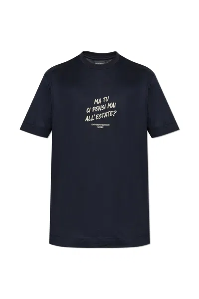 Emporio Armani T-shirt With Logo In Black