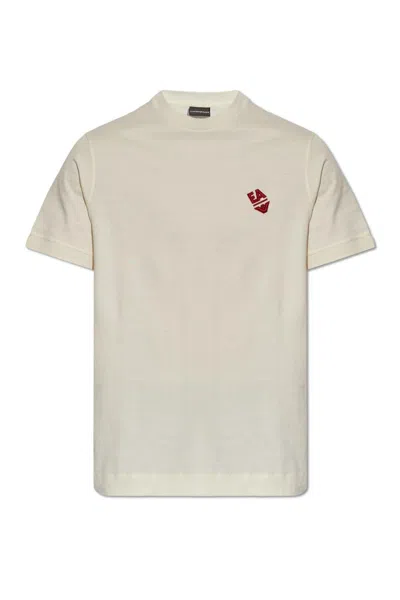 Emporio Armani T-shirt With Logo In Neutral