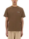 Emporio Armani Shitake Flower Peace T-shirt In Brown