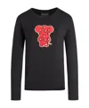 Emporio Armani T-shirt With Round Neck And Long Sleeves In Black