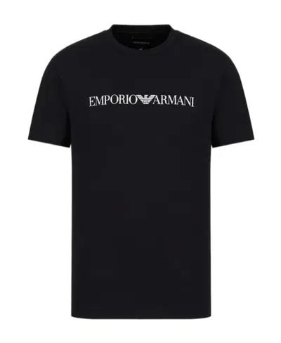 Emporio Armani T-shirt With Round Neck And Short Sleeves In Black