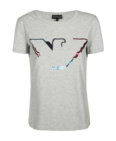 Emporio Armani T-shirt With Round Neck And Short Sleeves In Gray