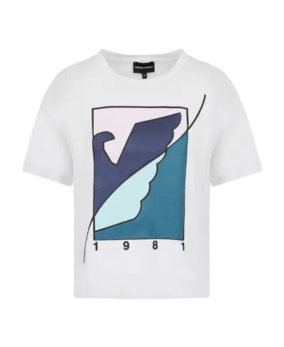 Emporio Armani T-shirt With Round Neck And Short Sleeves In White