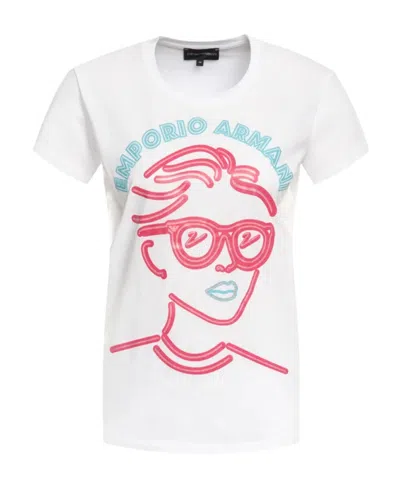 Emporio Armani T-shirt With Round Neck And Short Sleeves In White