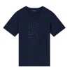 Emporio Armani Rganic Cotton T-shirt With Logo Embroidery In Blue