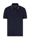 Emporio Armani Blue Stretch Piquet Polo