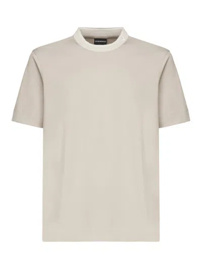 Emporio Armani Branded Collar T Shirt In Grey