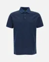 Emporio Armani Jersey Polo Shirt With All-over Jacquard Lettering In Blue