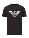 Emporio Armani Black Crewneck T-shirt With Logo Embroidery On The Front
