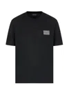 Emporio Armani Asv Jersey T-shirt With Embroidered Logo Patch In Black