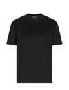 Emporio Armani Clubwear T-shirt In A Lyocell Blend Jersey With Rhinestones In Black