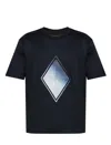 Emporio Armani Diamond-print T-shirt In Black