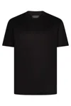 Emporio Armani Cotton Blend Crew-neck T-shirt In Black