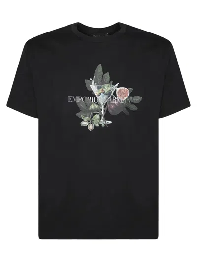 Emporio Armani Graphic-print T-shirt In Black