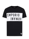 Emporio Armani Mens Knit T-shirt Man T-shirt Black Size L Cotton In Black