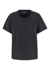 Emporio Armani Asv Supima Jersey T-shirt With All-over Rhinestones And Eagle