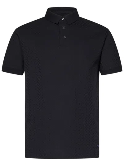 Emporio Armani Men's Blu Vy Logo-patch Regular-fit Jersey Polo Shirt In Blue