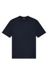 Emporio Armani Logo-embroidered Crew-neck T-shirt In Blue