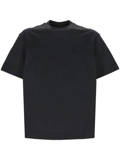 Emporio Armani Black Patch T-shirt In Blue