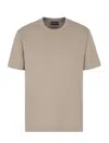 Emporio Armani Beige Jacquard Jersey T-shirt In Dis. 2 - Waves