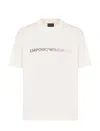 Emporio Armani Logo-embroidered Cotton T-shirt In Yellow
