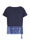 Emporio Armani Cotton Jersey T-shirt With Knot In Fancy Blue