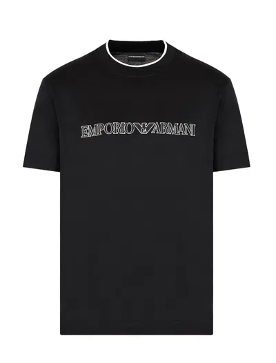 Emporio Armani T-shirts And Polos In Logo Black