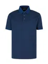 Emporio Armani Jersey Polo Shirt With All-over Jacquard Lettering In Logo Jacquard Blu/bl
