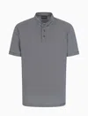 Emporio Armani Polo Rayé En Coton In Offwhite/riga Navy