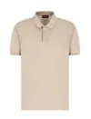 Emporio Armani Polo Manches Courtes En Coton In Roasted Cashew