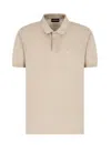Emporio Armani Polo Manches Courtes En Coton In Roasted Cashew
